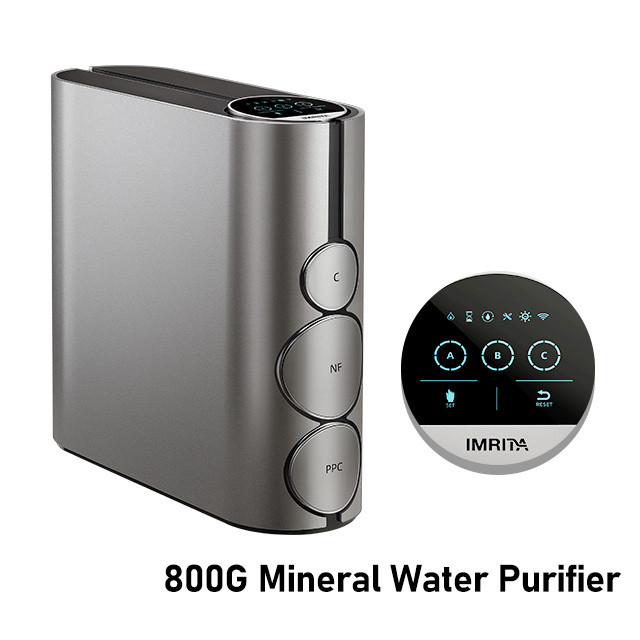 Filtro de agua alcalino de acero inoxidable de 5 etapas 800GDP RO Sistema de purificador de agua sin tanque para el hogar